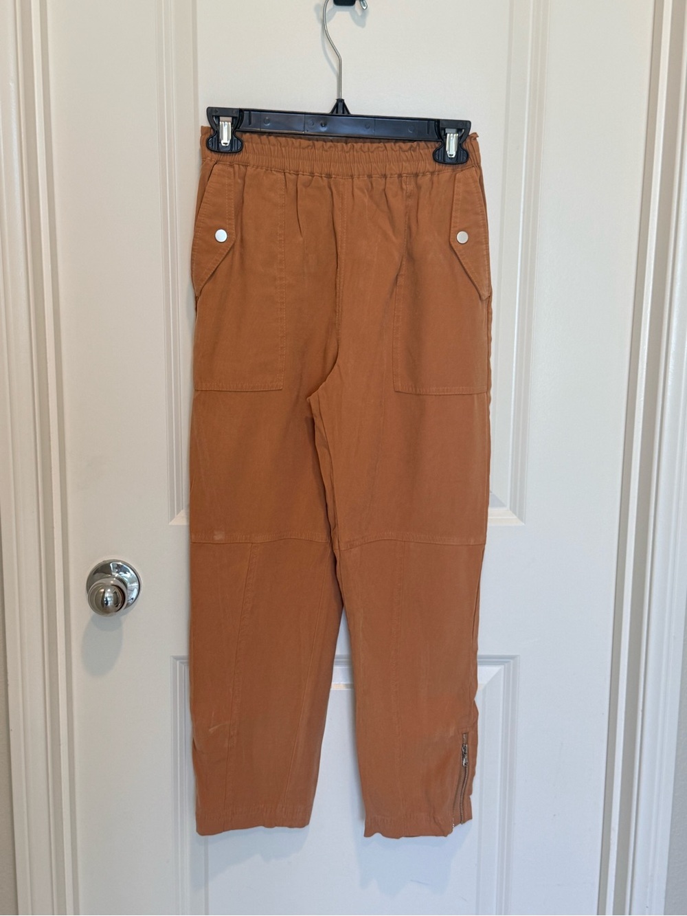 Express Women’s Casual Cargo Pants with Elastic Waist - Tan